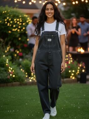 Vans Dark Wash Carpenter Overalls Size Small Unisex Streetwear Workwear